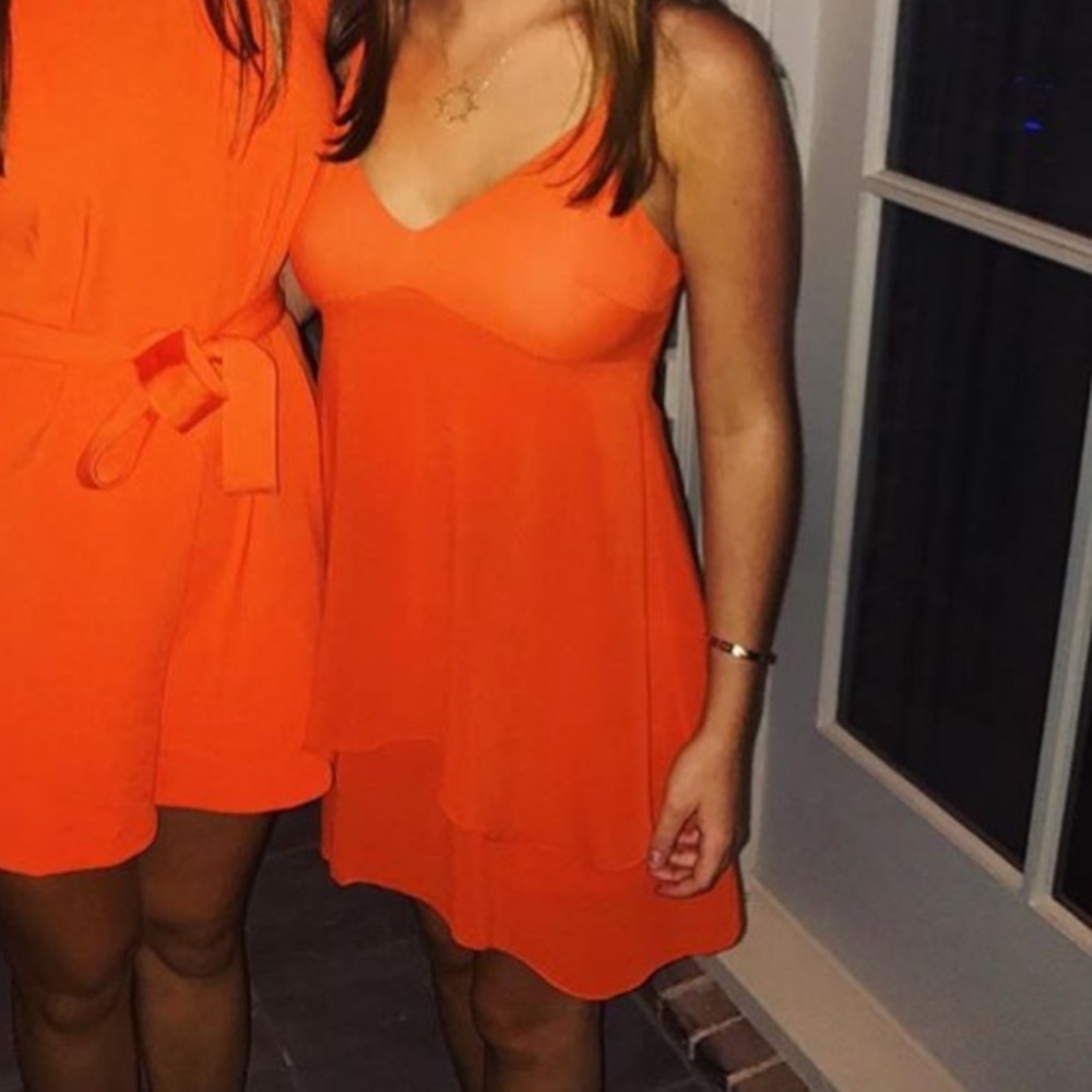 Alice + Olivia Orange Tank Tier Dress 0